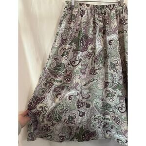 Blair Boutique Paisley Midi Skirt – Elastic Waist Boho Cottagecore